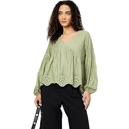 max Women's Poly Cotton Solid Regular Fit Top-picture-46