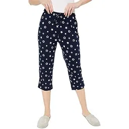max Women's Regular Fit Mid Rise Star Printed Knit Capris-picture-35