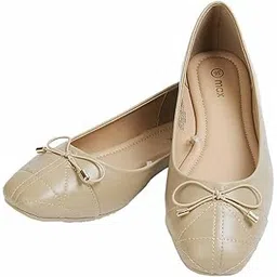 max Womens Women Textured Ballerinas with Bow PU-picture-26