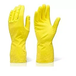 Max Plus Hand Gloves Rubber Yellow Free Size (Pack of 1 Pair)-picture-24