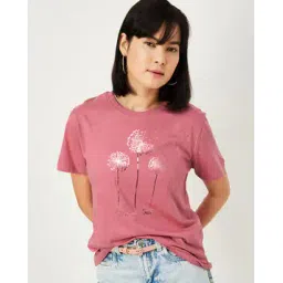 Women Graphic Print Regular Fit Crew-Neck T-Shirt-image-25