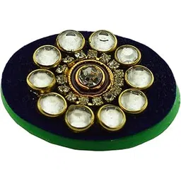Maya Fashion Brass Kundun Stud Acrylic Brooch |Latest Stylish Crystal Unisex Floral Brooch for Wedding/Party for Women/Girls/Men (Mulicolor) (bro1699)-picture-42