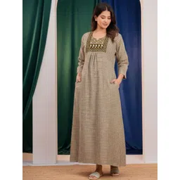 MAYA PRINT Checked Maxi Nightdress-picture-14