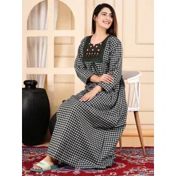 MAYA PRINT Women Embroidered Maxi Nightdress-picture-39