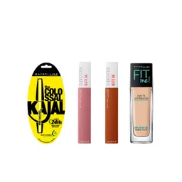 Maybelline New York Set Of Liquid Lipsticks - Fit Me Liquid Foundation - Colossal Kajal-picture-14