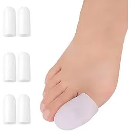 MAYCREATE� 3 Pairs Silicone Gel Toe Separator Big Toe Protector Toe Cover Caps for Painful Blisters Calluses Corns, Protective Toe Caps (L)-picture-21