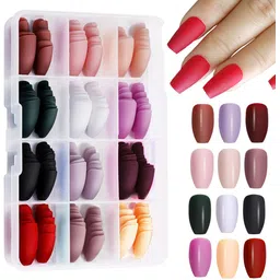 maycreate 12 Colors Press on Nails Sets, Short Amond Press on Nails, Matte Acrylic Fake-picture-11