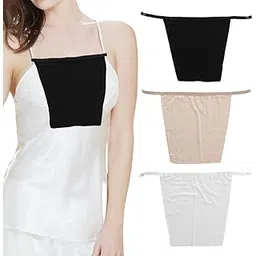 maycreate 3Pcs Clip On Camisole for Women,Deep Neck Cover Up Inner Wear for Women Combo,Cleavage Cover Innerwear Without Lace Stretchy Bra Modesty Inserts Low-cut Tops or Dresses-picture-36