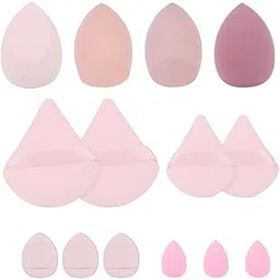 MAYCREATE® 14Pcs Makeup Sponge Set, Face Powder Puff for Women, Assorted Blender Sponges, Triangular Makeup Puff, Thumb-sized Foundation Blending Pads for Loose Powder, Liquid (Pink)-image-9