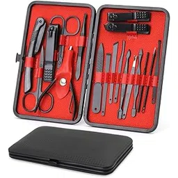 MAYCREATE® 18PCS Manicure Pedicure Kit for Women, Nail Cutter Set for Women and Men, Pedicure Kit Stainless Steel Professional Manicure Set & Eyebrow Grooming Kit Nail Care Tool Kit with Storage Case-picture-35