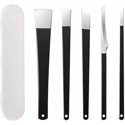 MAYCREATE® 5Pcs Pedicure Tool Kit with Case Cuticle Scrapers Tool Pedicure Shavers Cuticle Callus Shavers Remove Dead Skin Stainless Steel Foot Care Tools-picture-52