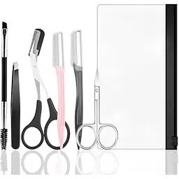 MAYCREATE® Eyebrow Trimmer Kit Set of 6Pcs Eyebrow Grooming Kit Includes Eyebrow Trimmer Eyebrow Brush Trimmer Eyebrow Razor Eyebrow Brush Tweezer Beginners Makeup Tools for Women Men-picture-40