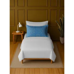 Mayfair Homes London 100% Luxury Cotton Single Bedsheet With 1 Printed Pillow cover Blue-picture-37