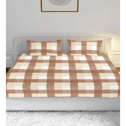 mayfair homes london Brown Polycotton 1 Super King Bedsheet with 2 Pillow Covers-picture-26