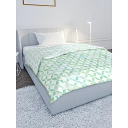 MAYFAIR HOMES LONDON Green & White Geometric Cotton Mild Winter 150 GSM Single Bed Dohar-picture-40