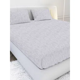 MAYFAIR HOMES LONDON Lavender & White 210 TC King Bedsheet with 2 Pillow Covers-picture-27