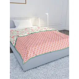 MAYFAIR HOMES LONDON Pink & White Floral Cotton Mild Winter 150 GSM Single Bed Dohar-picture-27