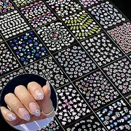 Mayklen Flower Nail Stickers for Nail Art - 30 Sheets, Decals Colorful Stick On Nails Art Stickers for Nails Extension Floral Decoration Sticker for Weddings, Party, Birthdays-picture-11