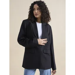 MAYKR Notched Lapel Collar Cotton Single Breasted Formal Blazer-picture-20