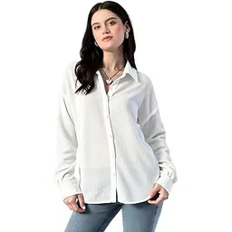 MAYKR Women Cotton Shirt,White Shirt for Women.24-picture-26