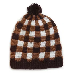 MayRa Knits Checked Detailed  Hand Knitted Cap - Brown-picture-21
