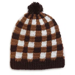 MayRa Knits Checked Hand Knitted Crochet Cap - Multi Color-picture-33