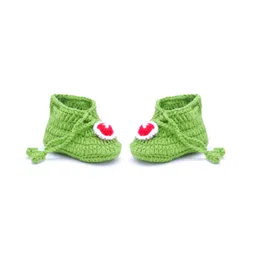 MayRa Knits Contrast Patch Booties - Green-picture-36