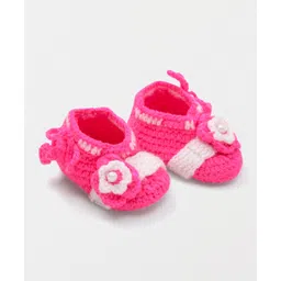 MayRa Knits Floral Decor Booties - Pink-picture-16