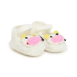 MayRa Knits Hand Knitted Animal Pattern Crochet Booties - White-picture-13