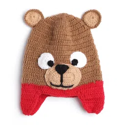 MayRa Knits Hand Knitted Bear Detail Cap - Brown-picture-18