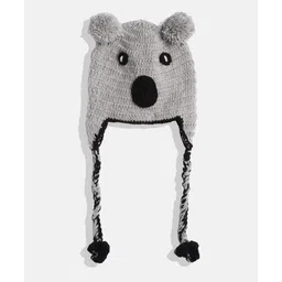 MayRa Knits Hand Knitted Bear Detail Cap - Grey-picture-26