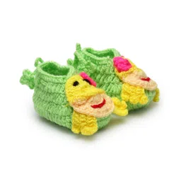 MayRa Knits Hand Knitted Bird Designed Crochet Booties - Green-picture-10