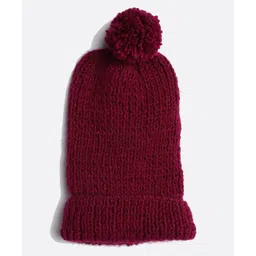 MayRa Knits Hand Knitted Bobble Cap - Maroon-picture-10