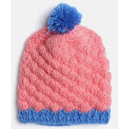MayRa Knits Hand Knitted Pompom Embellished & Crochet Designed Cap - Pink-picture-15