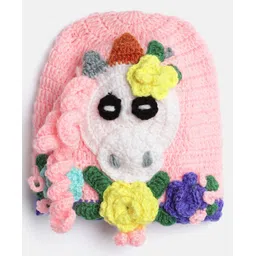 MayRa Knits Hand Knitted Unicorn Embroidered Cap - Pink-picture-25