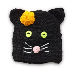 MayRa Knits Knitted Cat Crotchet Designed Cap - Black-picture-18