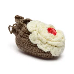 mayra knits MayRa Flower Detailed Hand Knitted Booties - Brown-picture-12