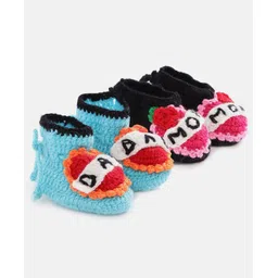 MayRa Knits Pack of 2 Hand Knitted Booties - Blue-picture-37