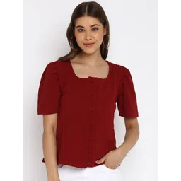 Mayra Maroon Velvet Top-picture-38