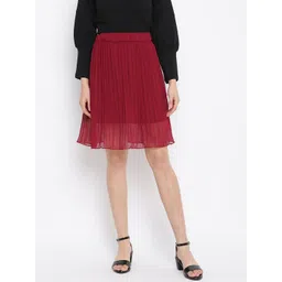Mayra Pleated Above Knee-Length A Line Skirt-picture-26
