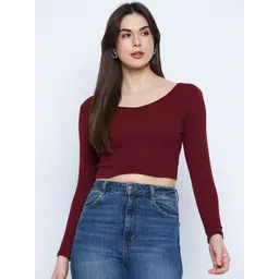 Mayra Ribbed Round Neck Fitted Crop Top-picture-26