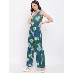 Mayra Women Green & Blue Printed Basic Jumpsuit image 5