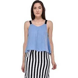 mayra Women's Cotton Blue Color Sleeveless Top-picture-19