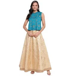 mayra Women's Printed Top (2005T11326_M Blue) image 1