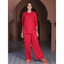 MAYSIXTY Polka Dots Printed Tunic With Trousers Co-Ords-picture-16