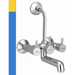 Mayur Ocich Flaro Brass Silver Bend Pipe Wall Mixer with Click Sound Water Diversion-picture-34