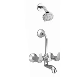 Mayur Ocich Trendy 2 Pcs Brass Chrome Plated Silver Wall Mixer Bathroom Set with Multiflow Shower-picture-38