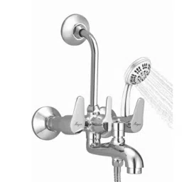 Mayur Ocich Trendy 3 In 1 Brass Wall Mount Heavy Duty Wall Mixer Bathroom Set with 5-Flow Handshower-picture-25