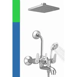 Mayur Ocich Trendy 3 Pcs Brass 3 In 1 Wall Mounted Heavy Duty Silver Wall Mixer Set-picture-36
