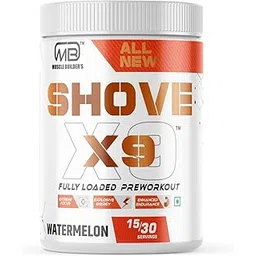 MB MUSCLE BUILDER'S Shove X9 Preworkout - Boost Energy, Increase Endurance and Focus, Beta-Alanine, 250mg Caffeine, Citrulline Malate, L-Arginine for Athletic Performance & Muscle Pumps [30 Servings, Watermelon]-picture-24